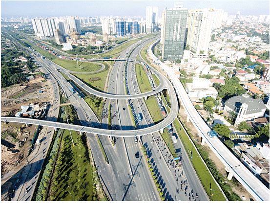 Investment is poured into traffic infrastructure to satisfy the development pace of a modern city.
