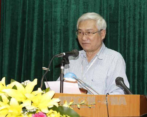 Prof. Dr. Mach Quang Thang from the Ho Chi Minh National Academy of Politics, addresses the workshop. (Photo: VNA)