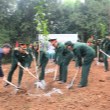 Mass organizations of 5 units plant 100 trees at K9 site