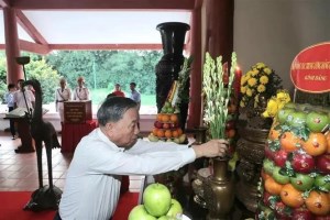 Party General Secretary offers incense in tribute to President Ho Chi Minh in Ca May city